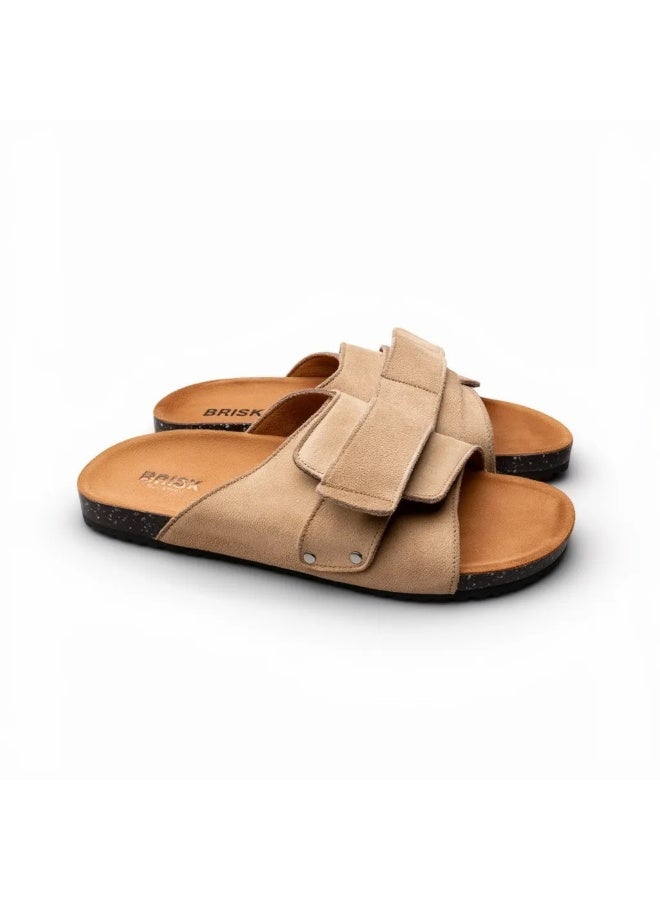 Stylish men's slippers with a modern and comfortable design – genuine leather and non-slip orthopedic sole, available in various sizes and colors. - Image 1